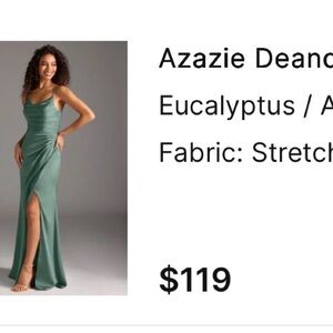 Azazie Deandra in Eucalyptus Green